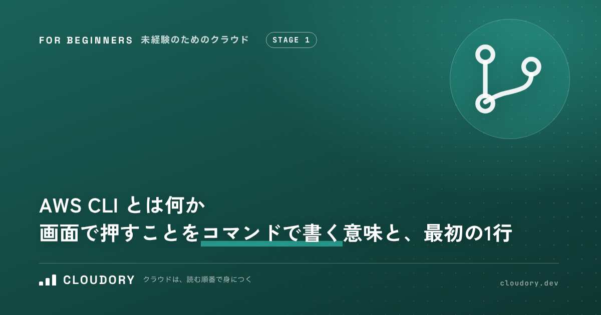AWS CLI とは何か｜画面で押すことをコマンドで書く意味と、最初の1行