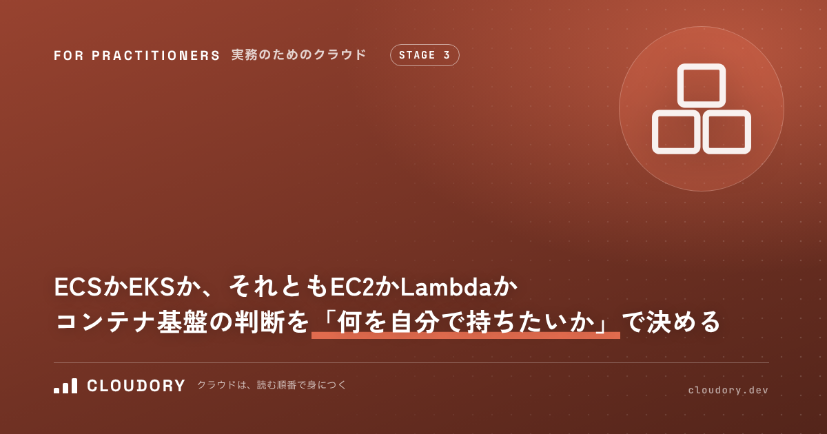 ECS か EKS か、それとも EC2 か Lambda か｜コンテナ基盤の判断を「何を自分で持ちたいか」で決める