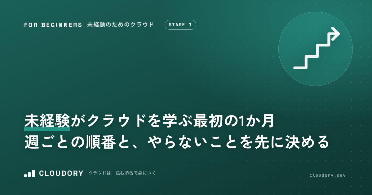 未経験がクラウドを学ぶ最初の1か月｜週ごとの順番と、やらないことを先に決める